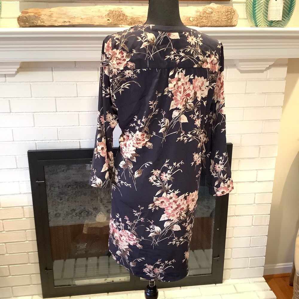 #308 Amazing 41 Hawthorn Floral Shirtdress Size Large - Picture 6 of 9